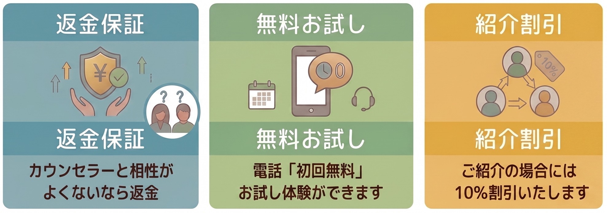 お得な３つのキャンペーン